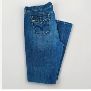 Levi's 515 Bootcut Jeans Women's Size 16 Long & Curvy Western Denim Embroidered